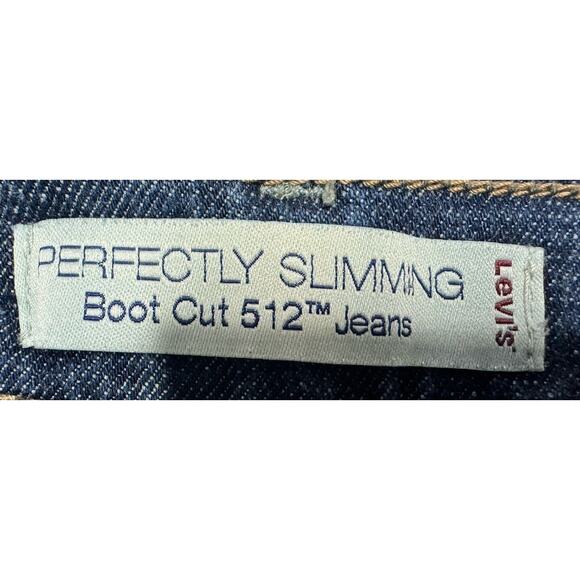 Levis 512 Women's Perfectly Slimming Bootcut Blue Jeans - Size 16M (34x30.5) - Picture 6 of 7